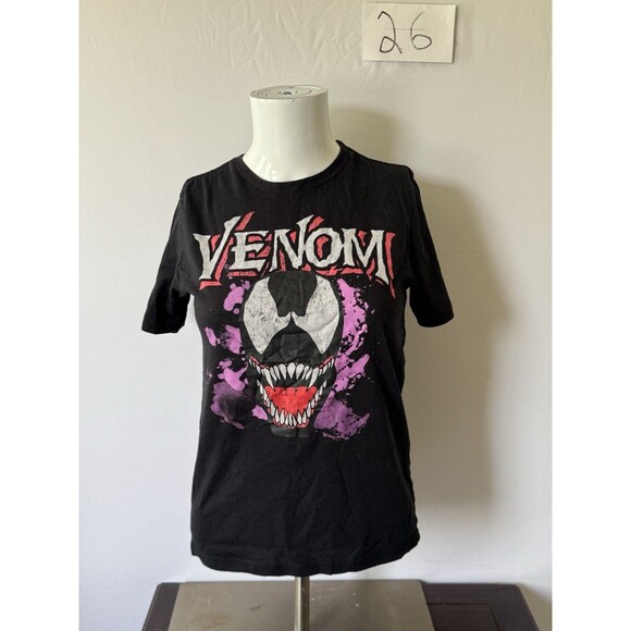 Face Other - Marvel Venom Graphic T Shirt Black Purple Symbiote Face Youth Short Sleeve